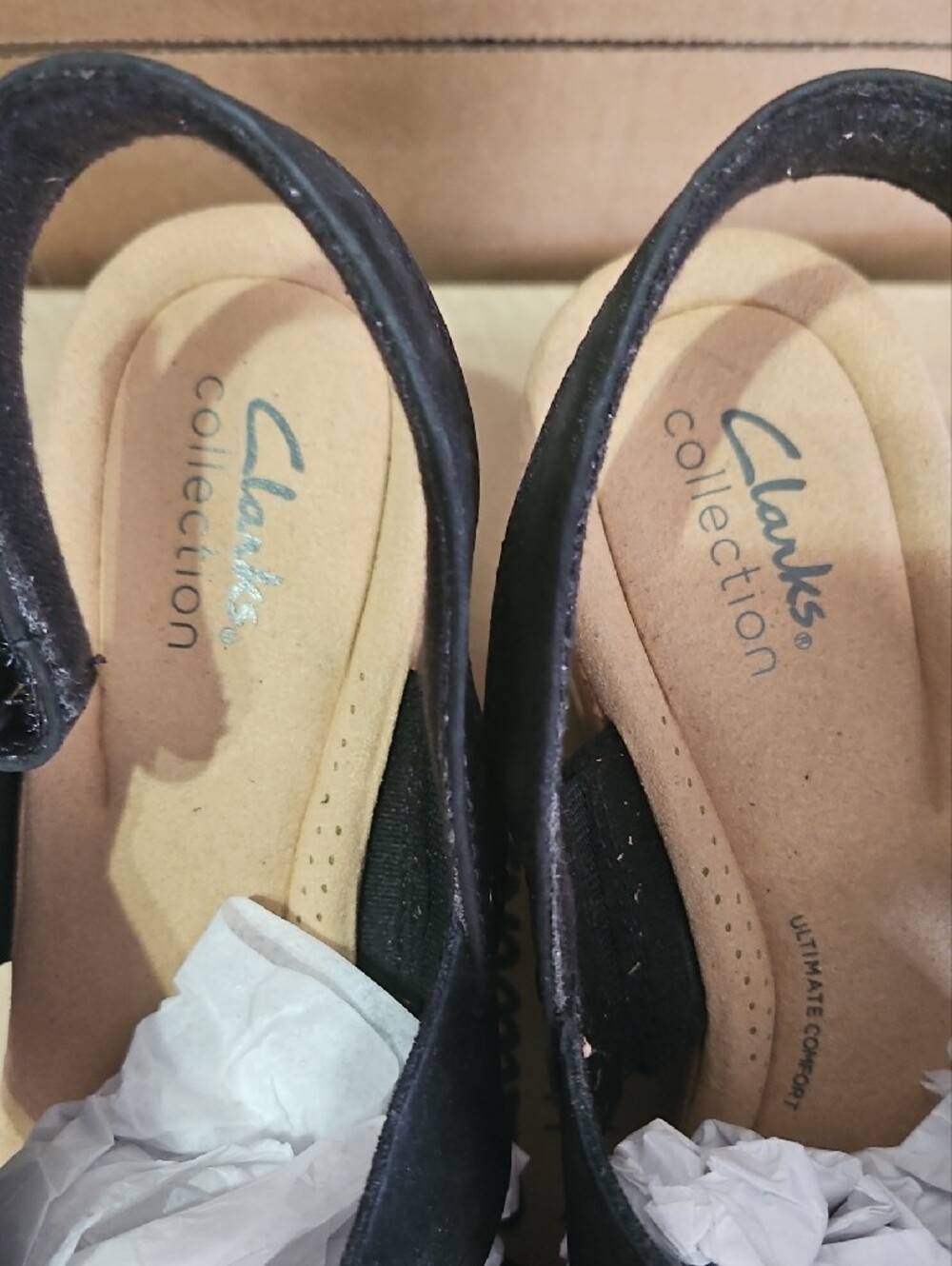 Clarks Black Woven Cork Wedge Sandals - Women - Picture 3 of 6